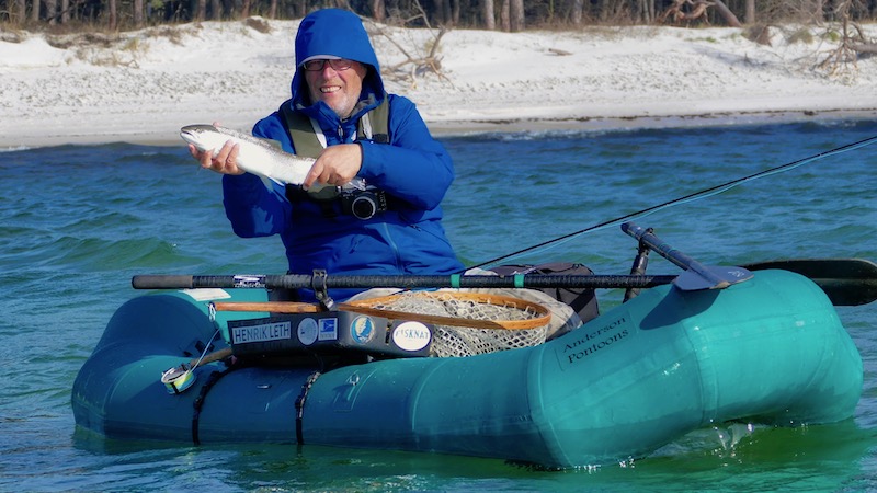 Henrik Leth med ørred fra Bornholm 190330 bornholm hl trout