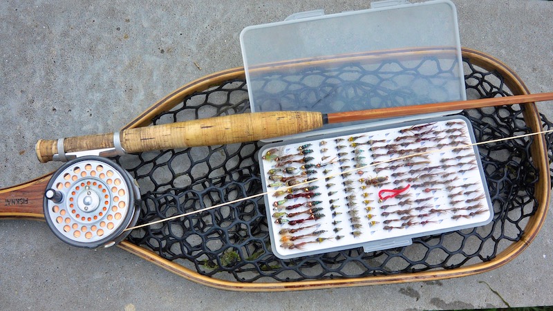 Splitcane Fly Rod and Nymphs 190810 milldam splitcane