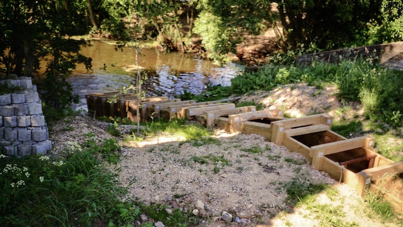 Modstrømsfisketrappen ved Åmølle blev indviet i 1991 260902 mariager fisketrappe aaMoelle